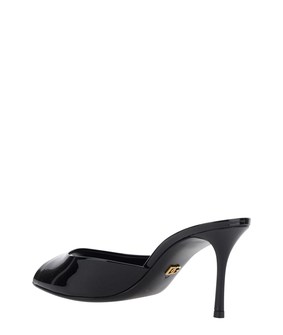 DOLCE&GABBANA Черные кожаные мюли, фото 3