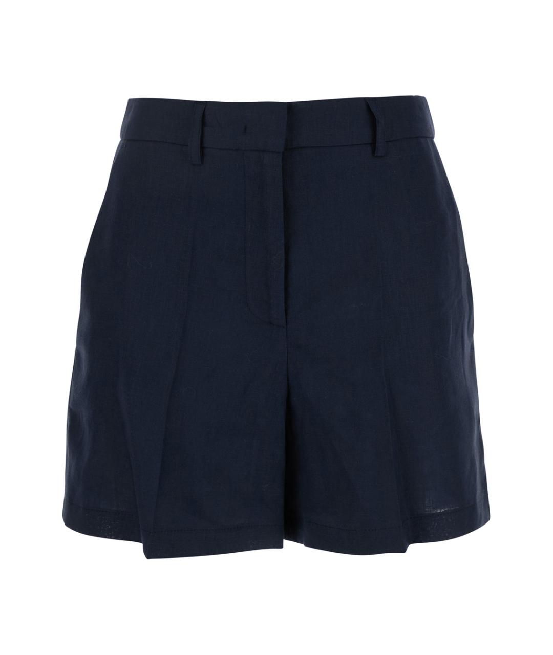 PLAIN Синие льняные шорты, фото 1
