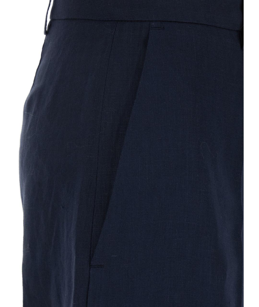 PLAIN Синие льняные шорты, фото 3