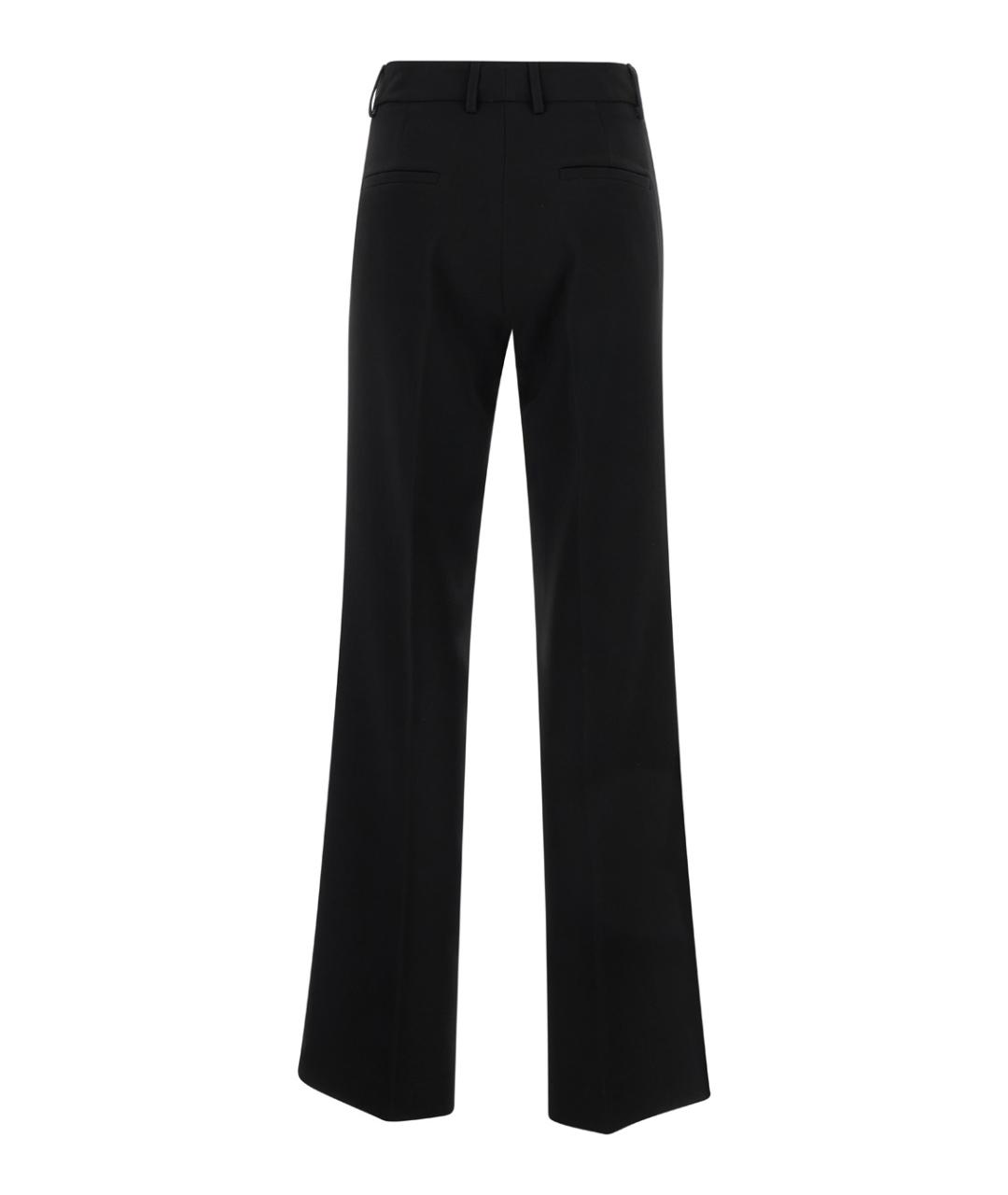 PLAIN Черные полиэстеровые прямые брюки, фото 2