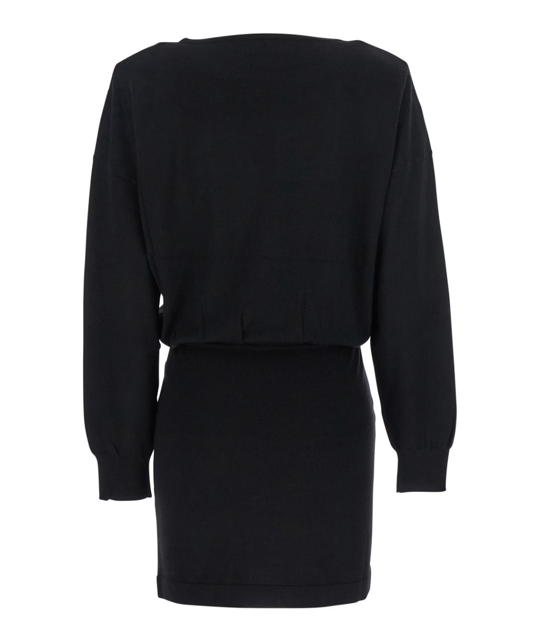 P.A.R.O.S.H. Черное шерстяное повседневное платье, фото 2