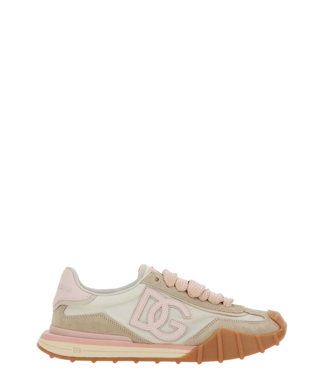 DOLCE&GABBANA Розовые синтетические кроссовки, фото 1