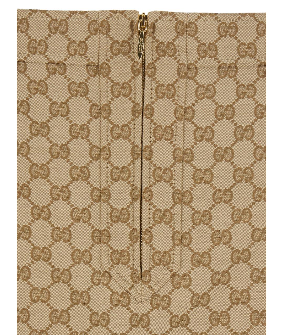 GUCCI Бежевая юбка миди, фото 3