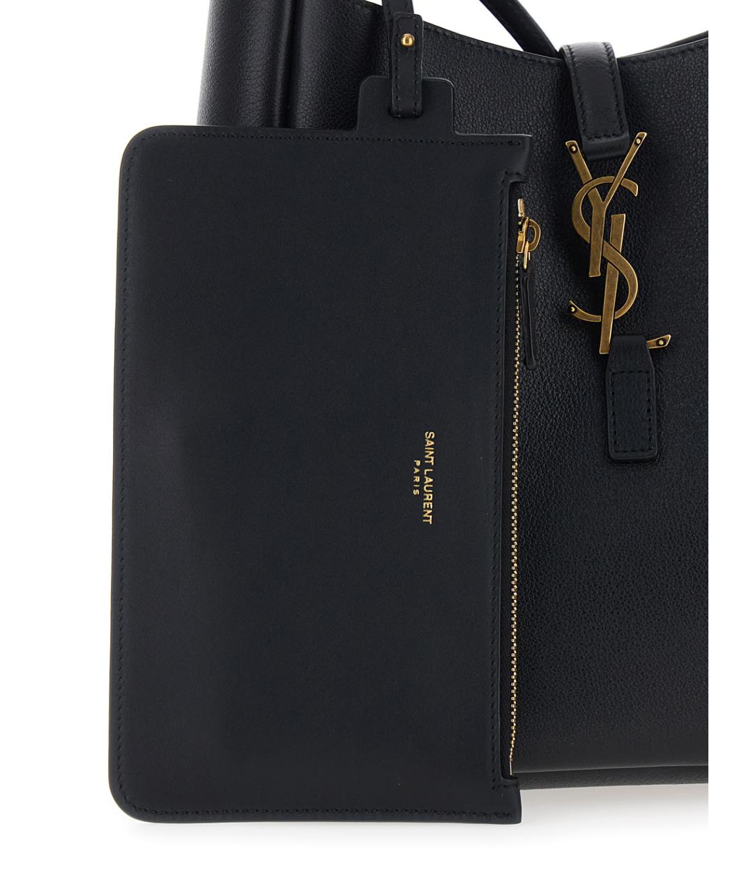 SAINT LAURENT Черная кожаная сумка через плечо, фото 4