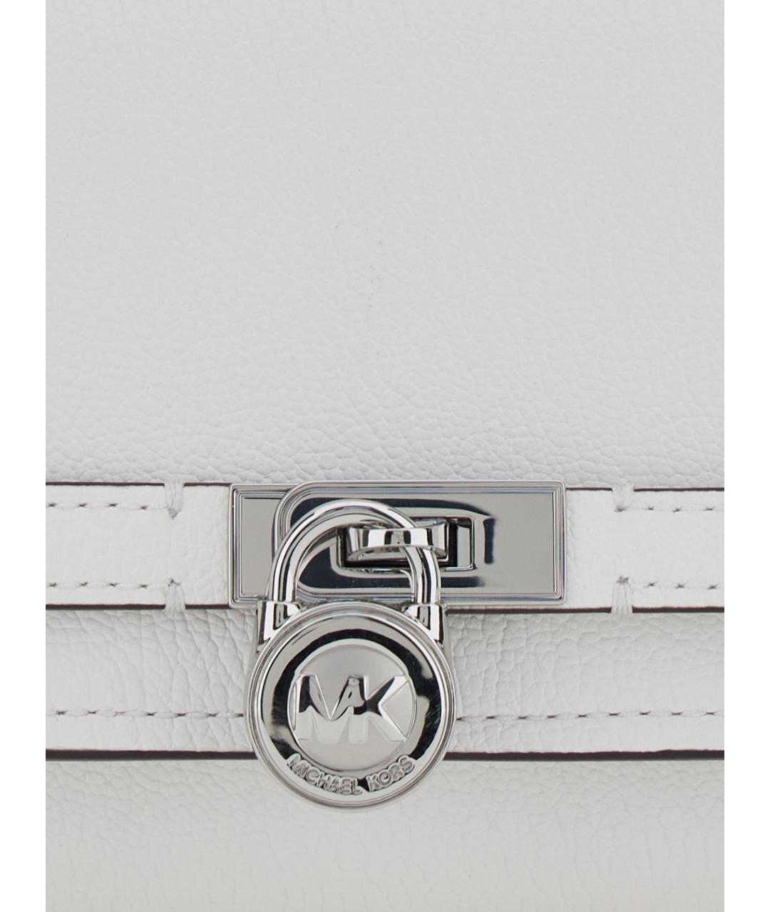 MICHAEL MICHAEL KORS Белая кожаная сумка с короткими ручками, фото 3