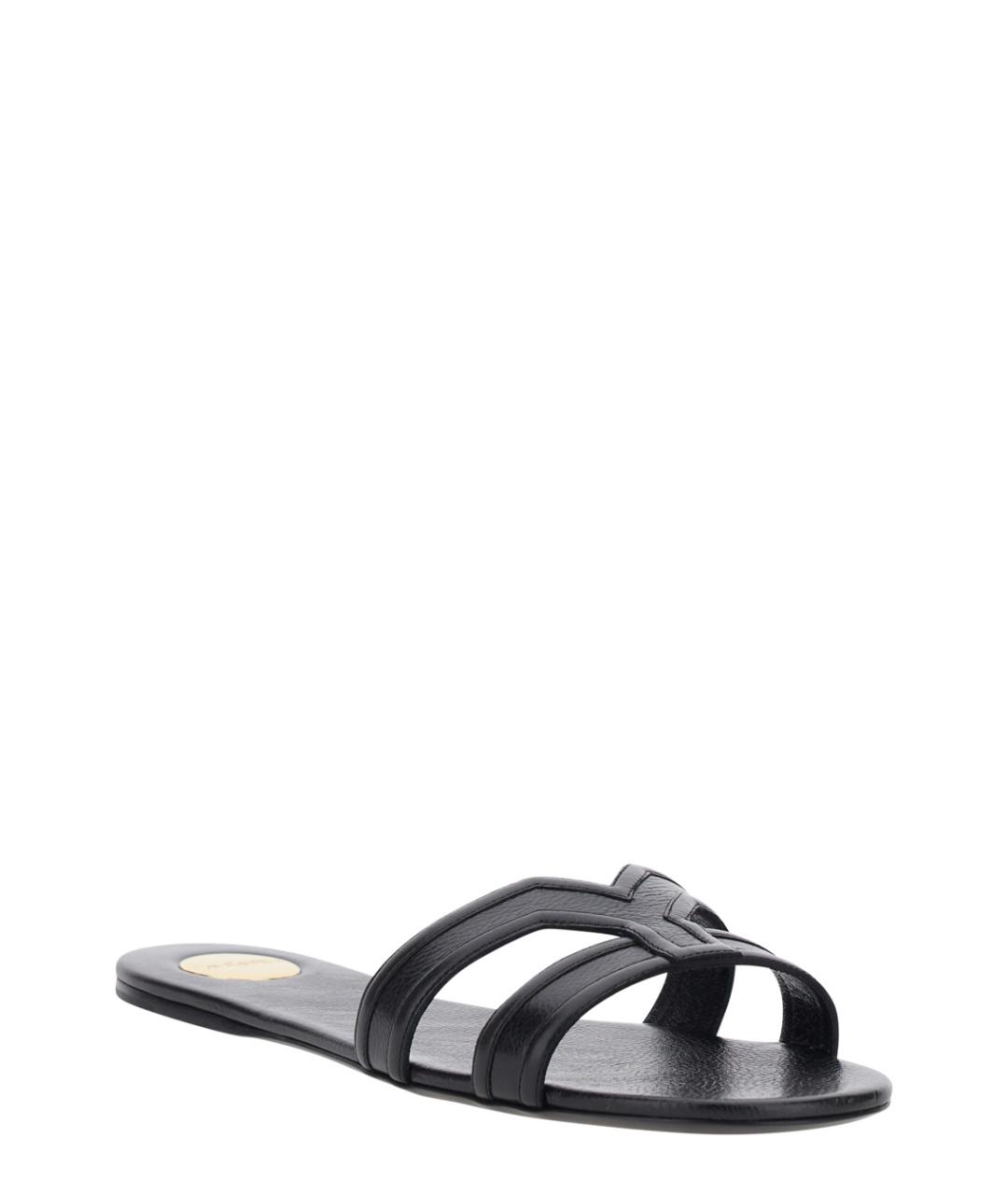 SAINT LAURENT Черные кожаные сандалии, фото 2