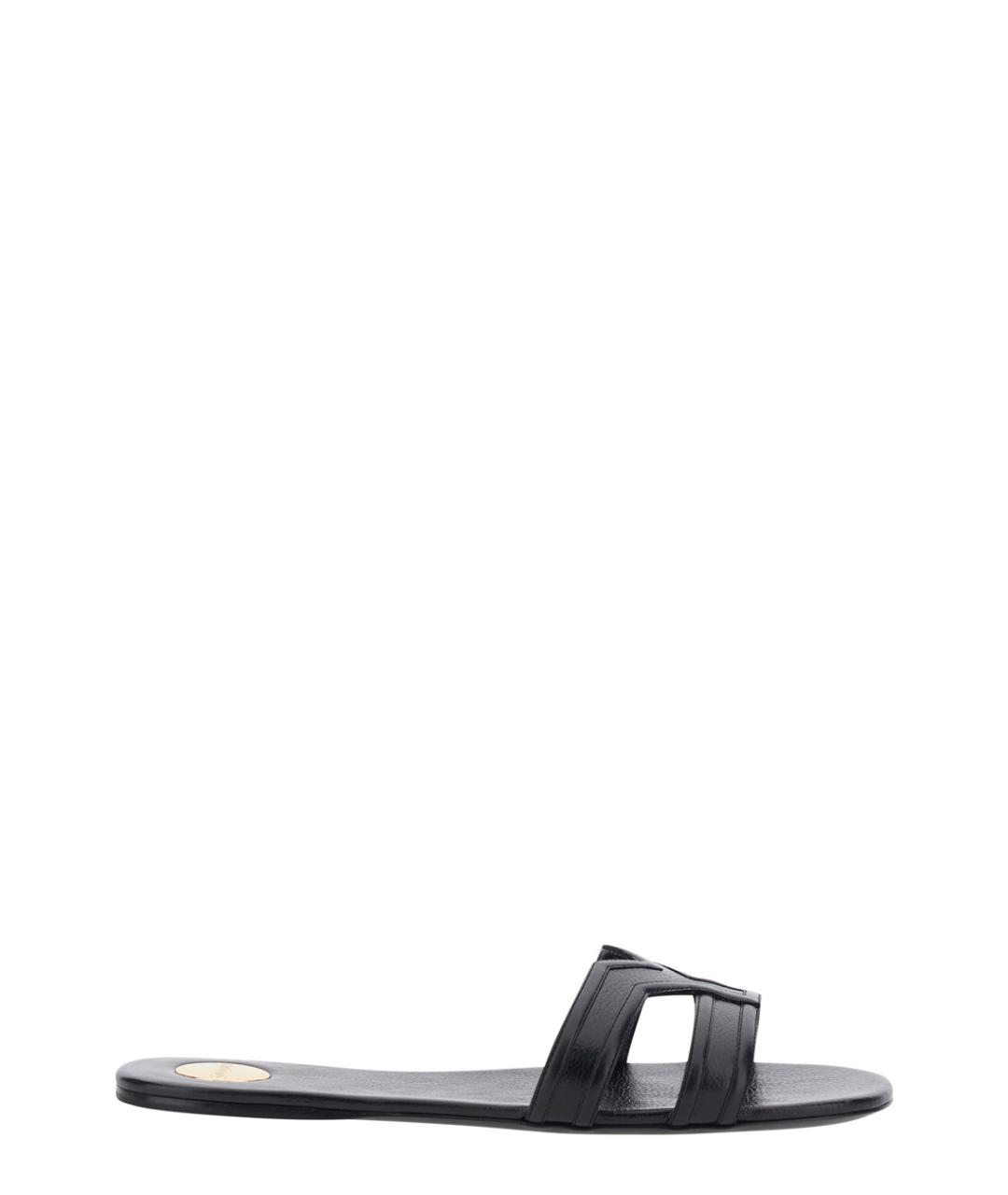 SAINT LAURENT Черные кожаные сандалии, фото 1