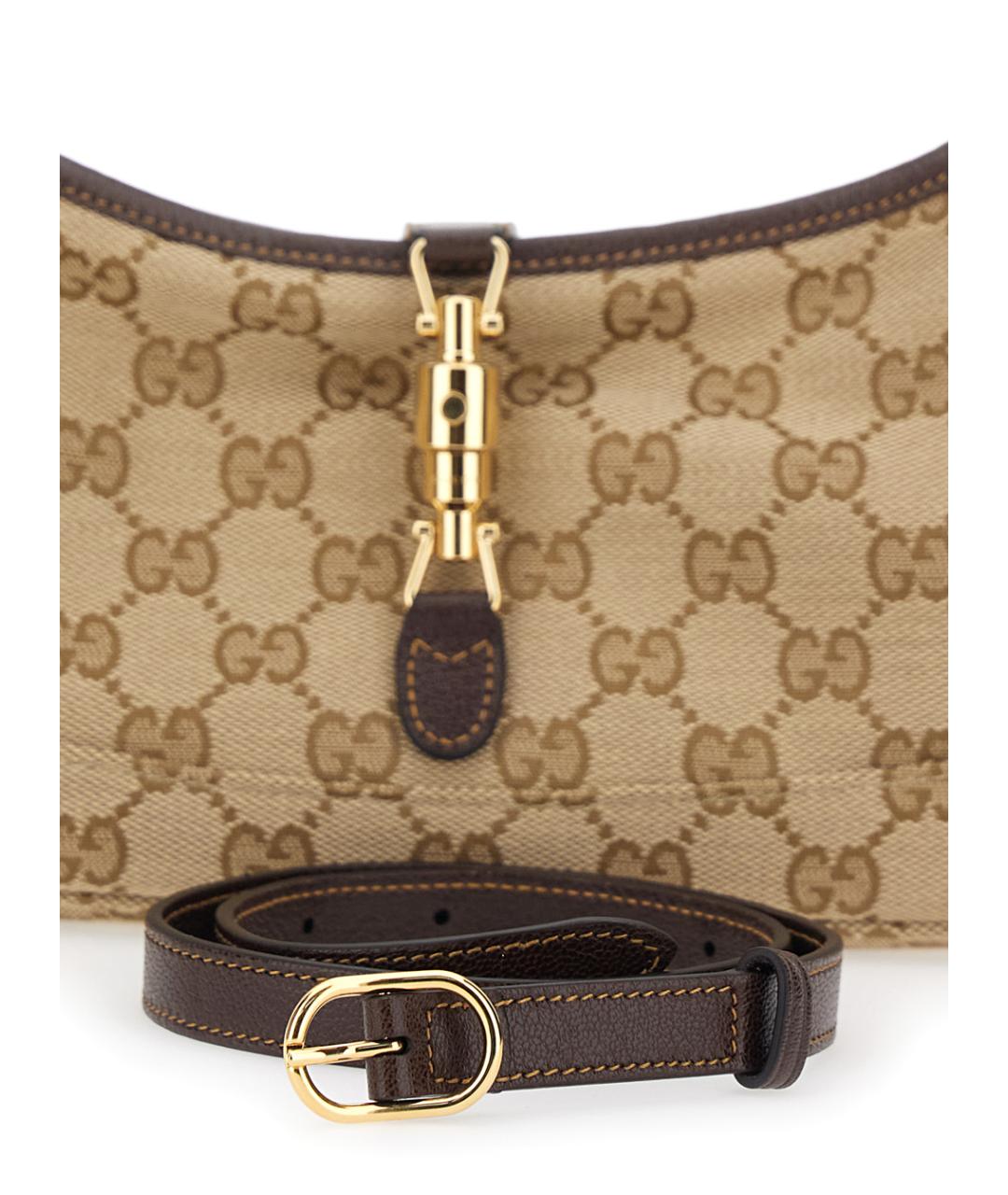 GUCCI Бежевая тканевая сумка через плечо, фото 3