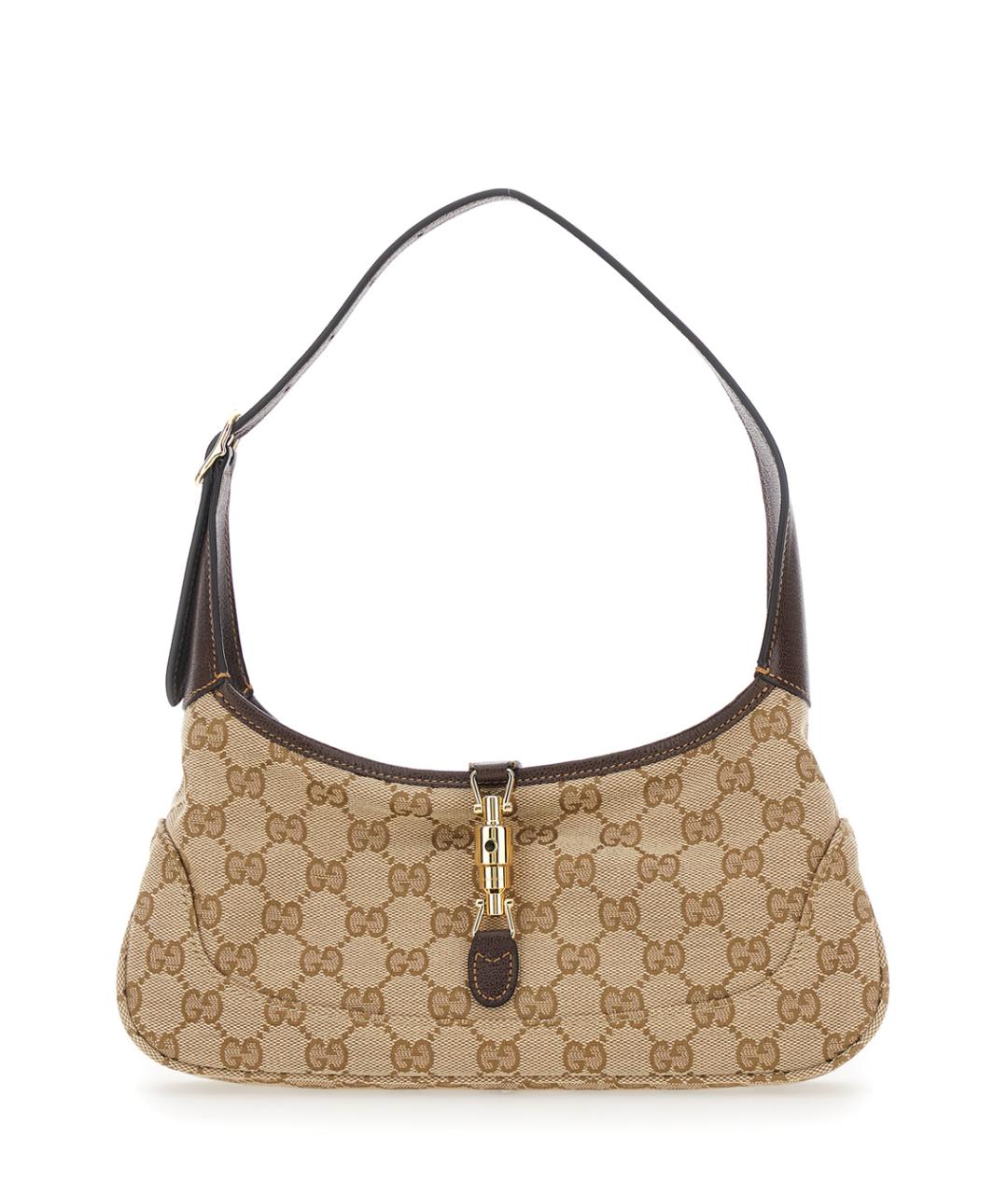 GUCCI Бежевая тканевая сумка через плечо, фото 1