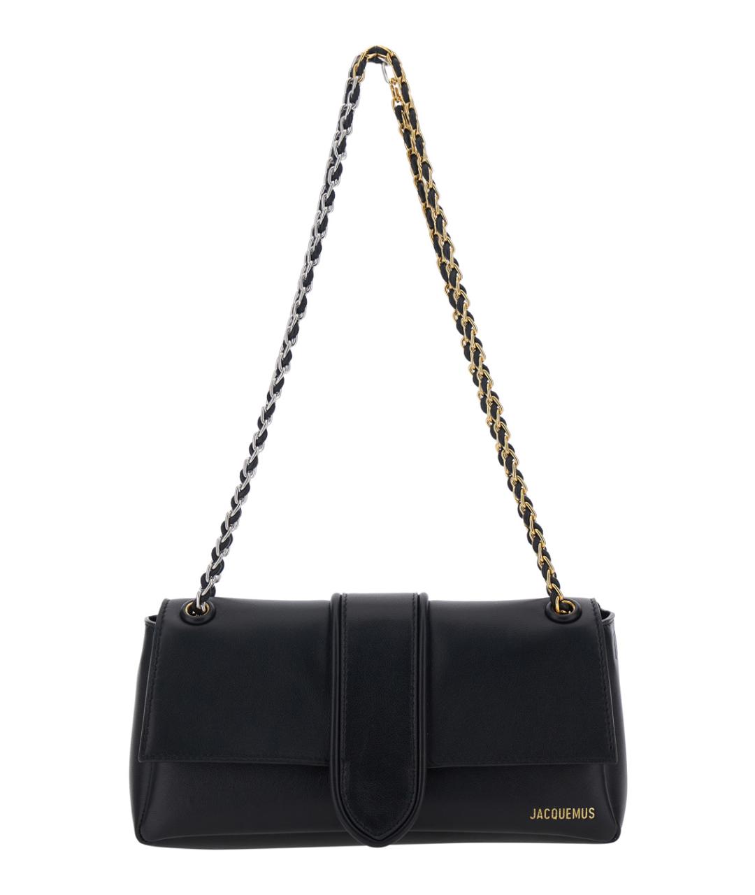 JACQUEMUS Черная кожаная сумка через плечо, фото 1