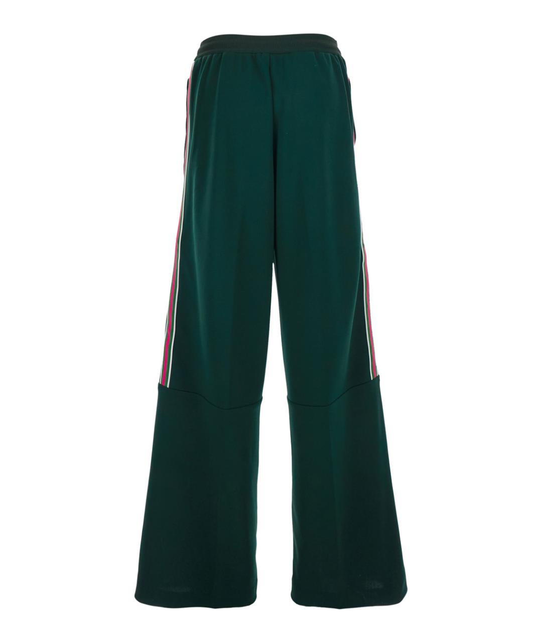 GUCCI Зеленые полиэстеровые прямые брюки, фото 2