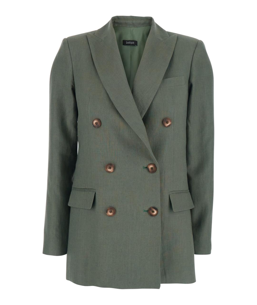 PLAIN Зеленый льняной жакет/пиджак, фото 1