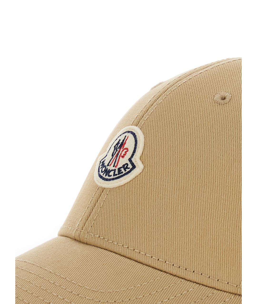 MONCLER Бежевая хлопковая кепка, фото 3