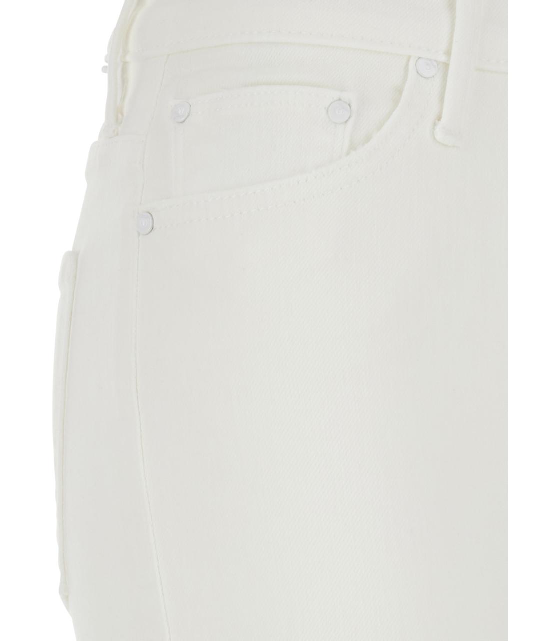 MOTHER Белые хлопковые прямые джинсы, фото 3