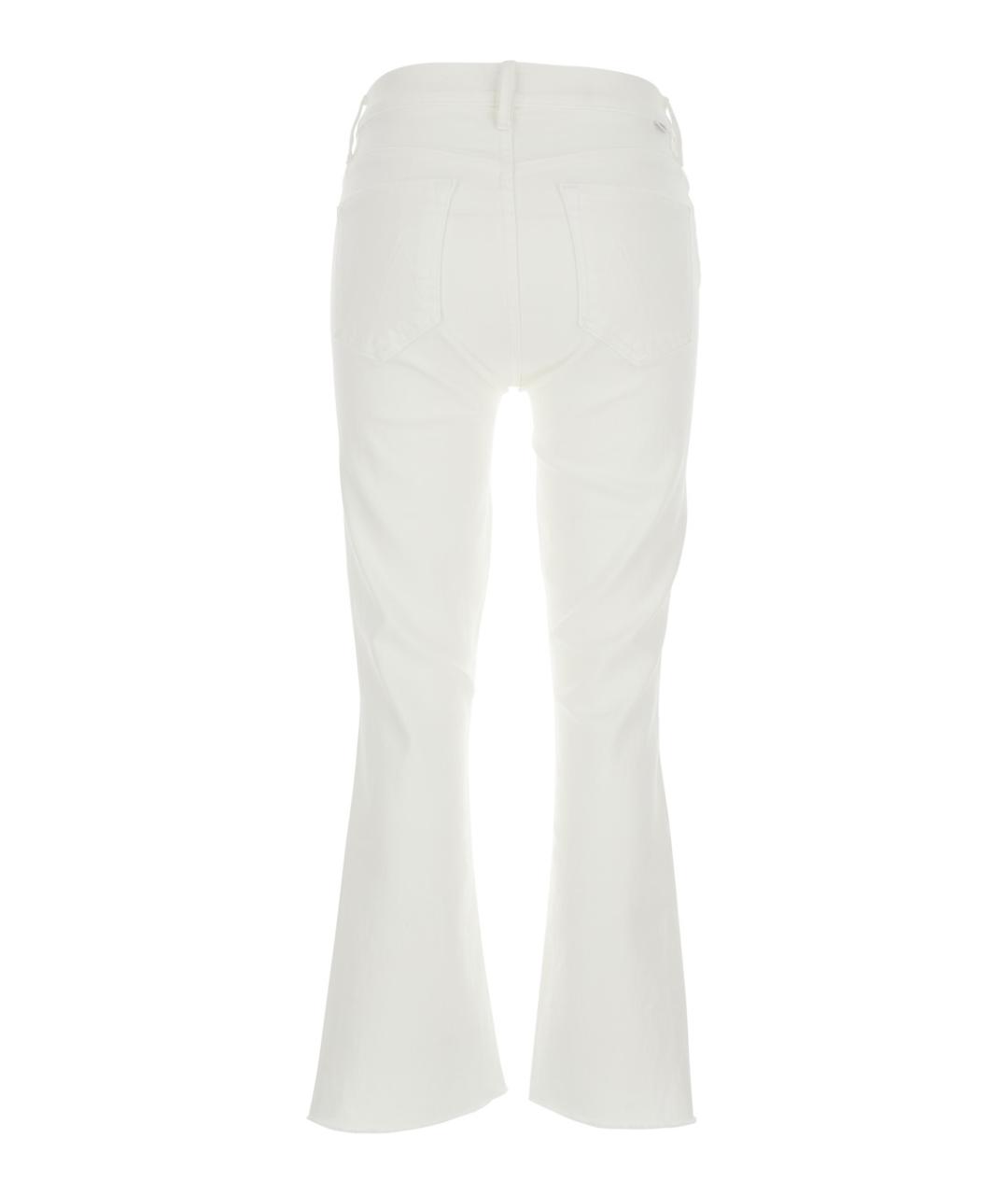 MOTHER Белые хлопковые прямые джинсы, фото 2