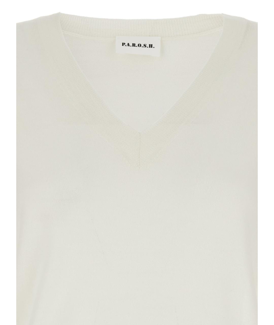 P.A.R.O.S.H. Белый шерстяной джемпер / свитер, фото 3