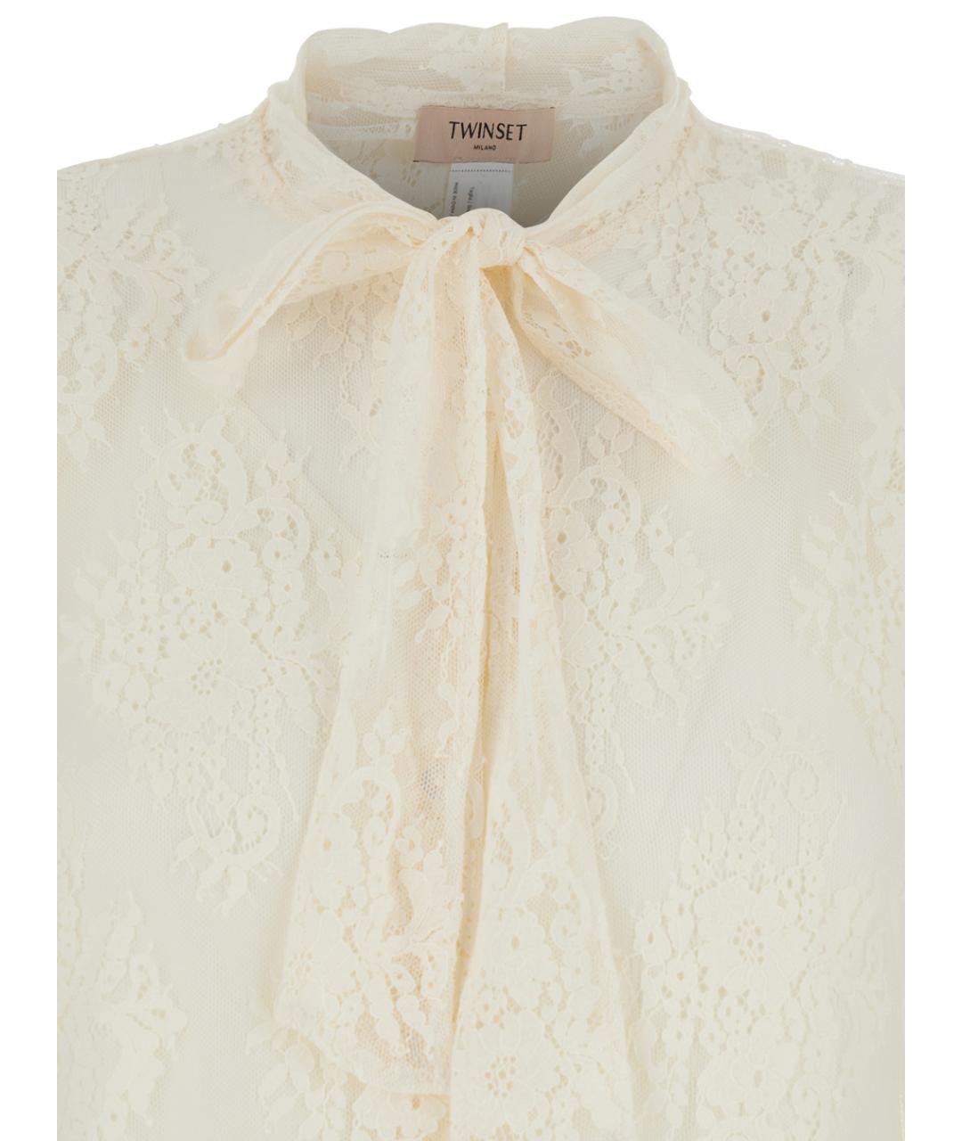 TWIN-SET Белая хлопковая рубашка, фото 3