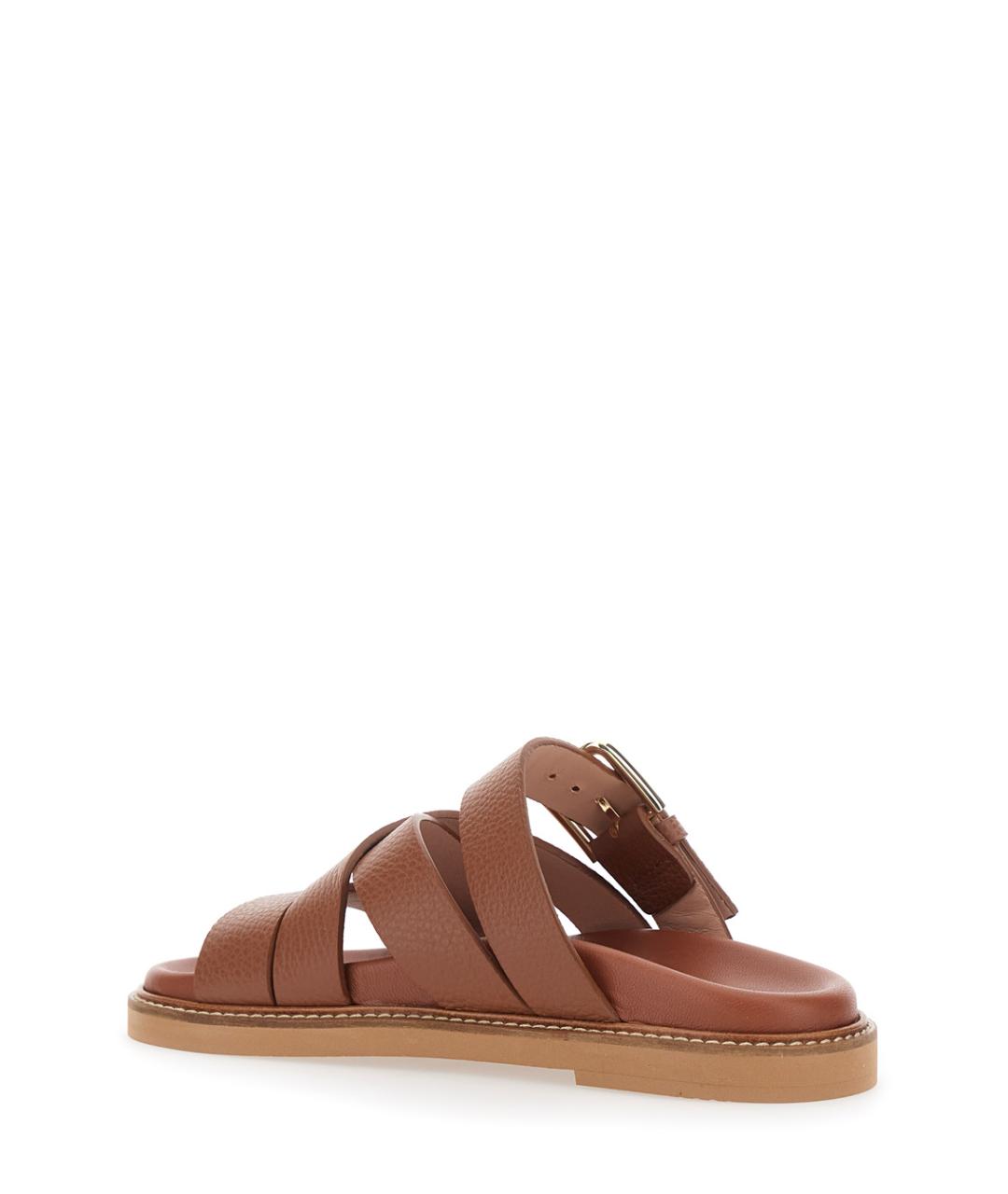 POLLINI Коричневые кожаные сандалии, фото 3