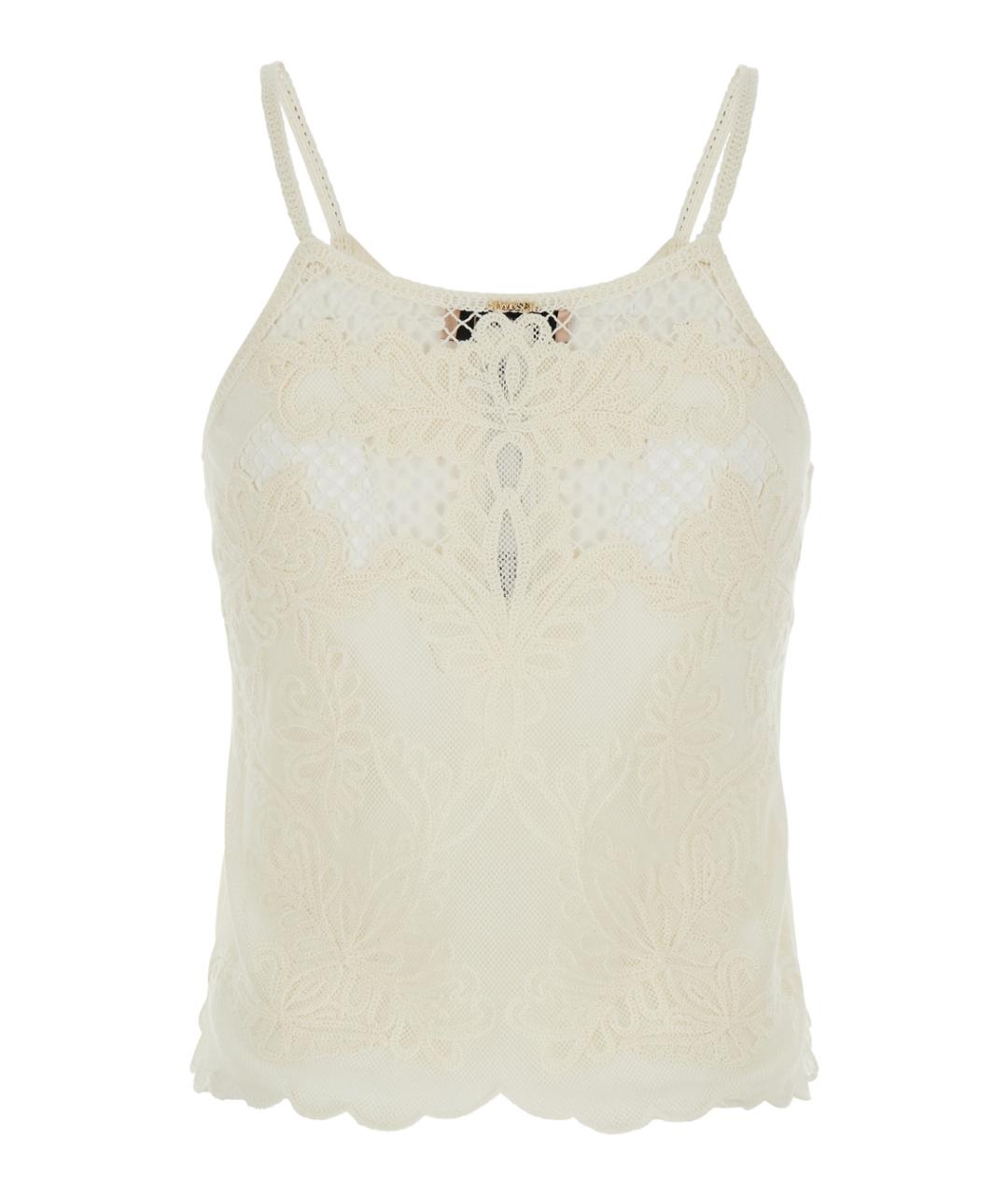 TWIN-SET Бежевая хлопковая майка, фото 2