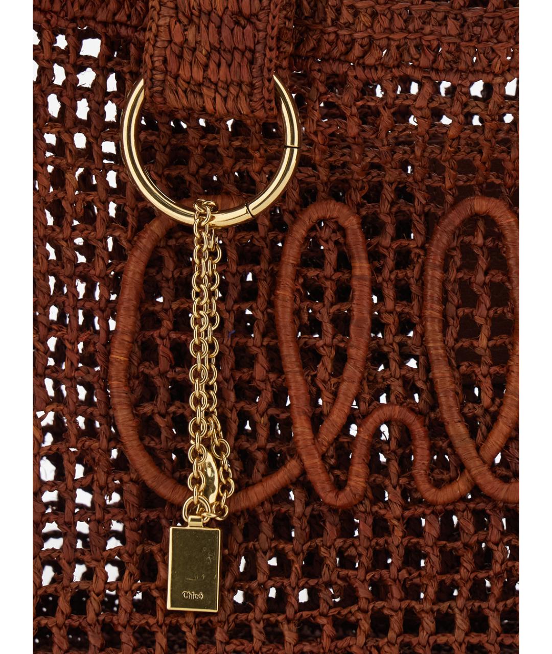 CHLOE Коричневая пелетеная сумка тоут, фото 3