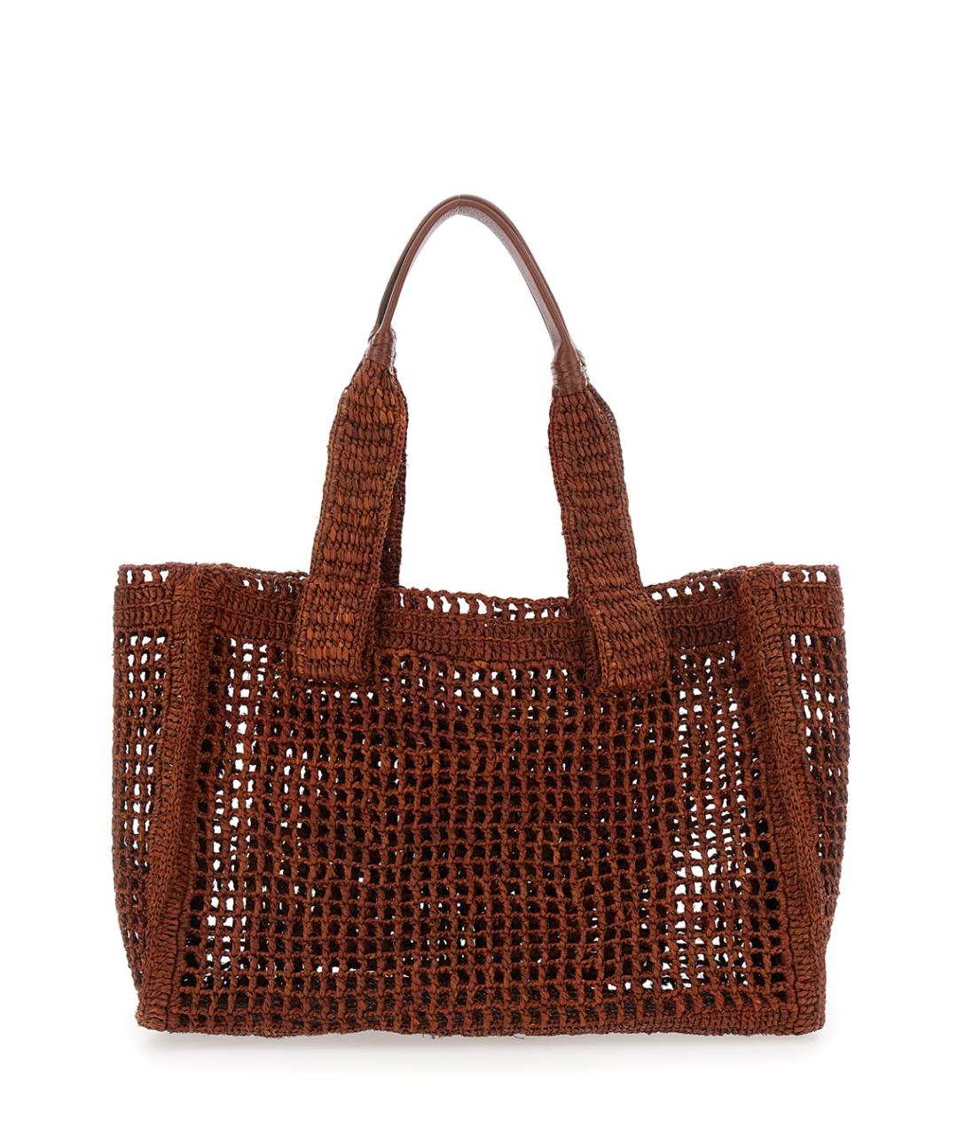 CHLOE Коричневая пелетеная сумка тоут, фото 2