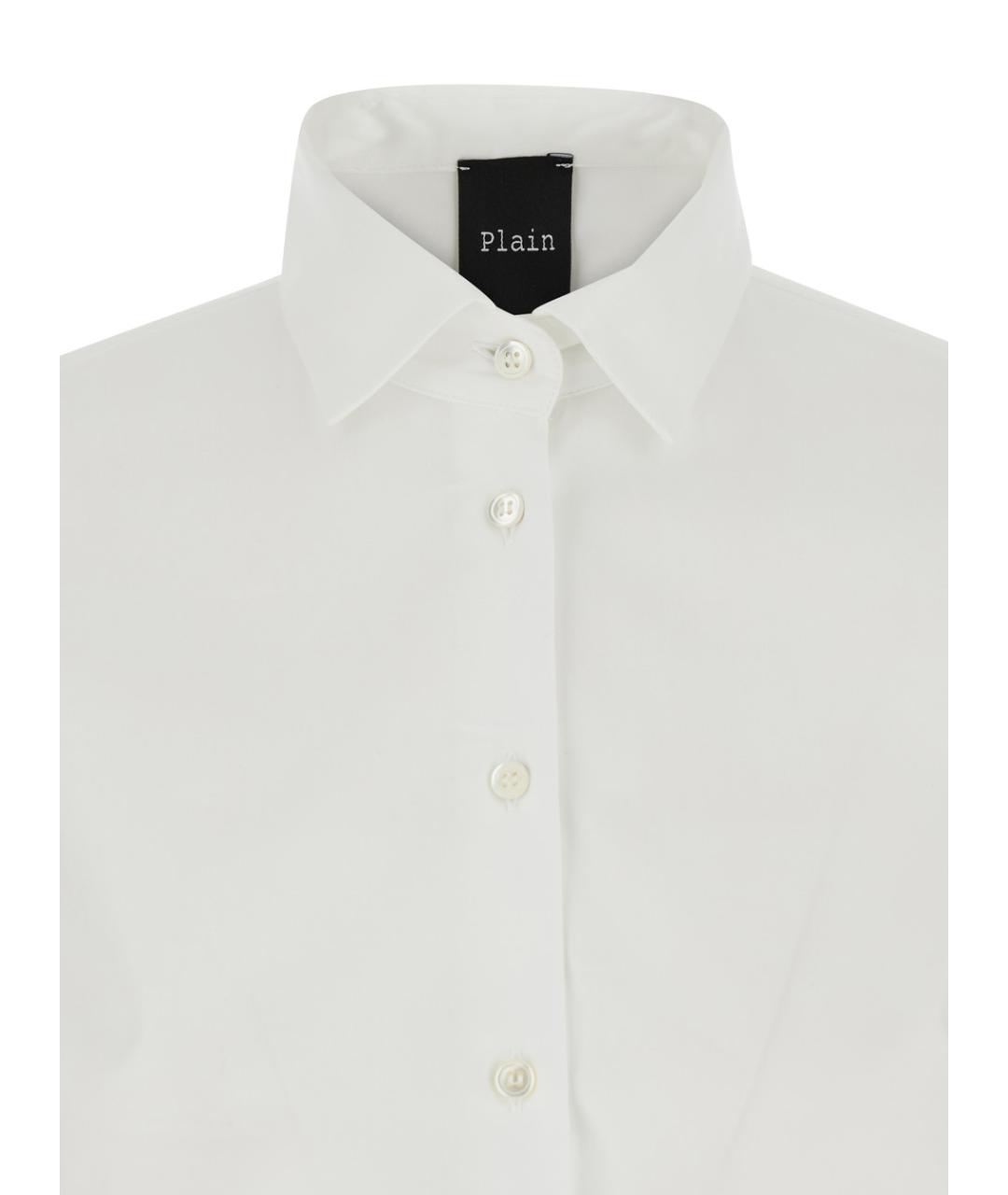 PLAIN Белая хлопковая рубашка, фото 3