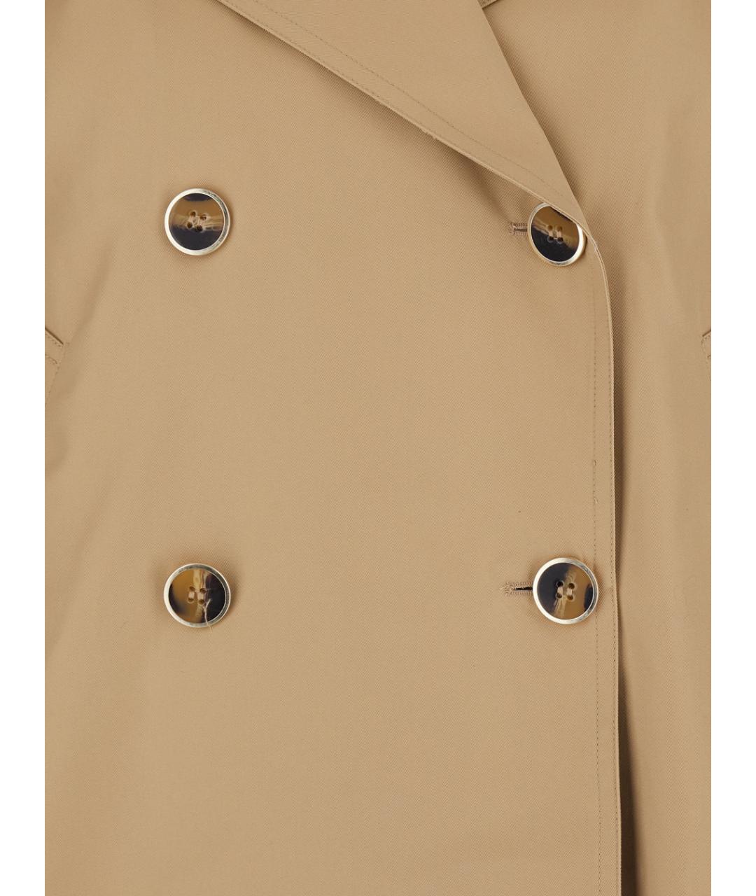 TWIN-SET Бежевый хлопковый тренч/плащ, фото 3