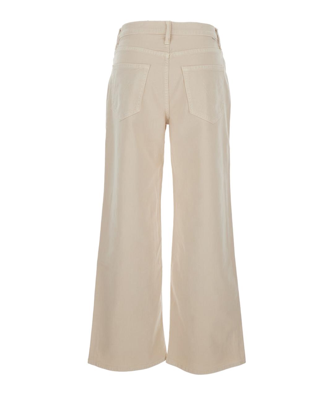 MOTHER Бежевые хлопковые прямые джинсы, фото 2