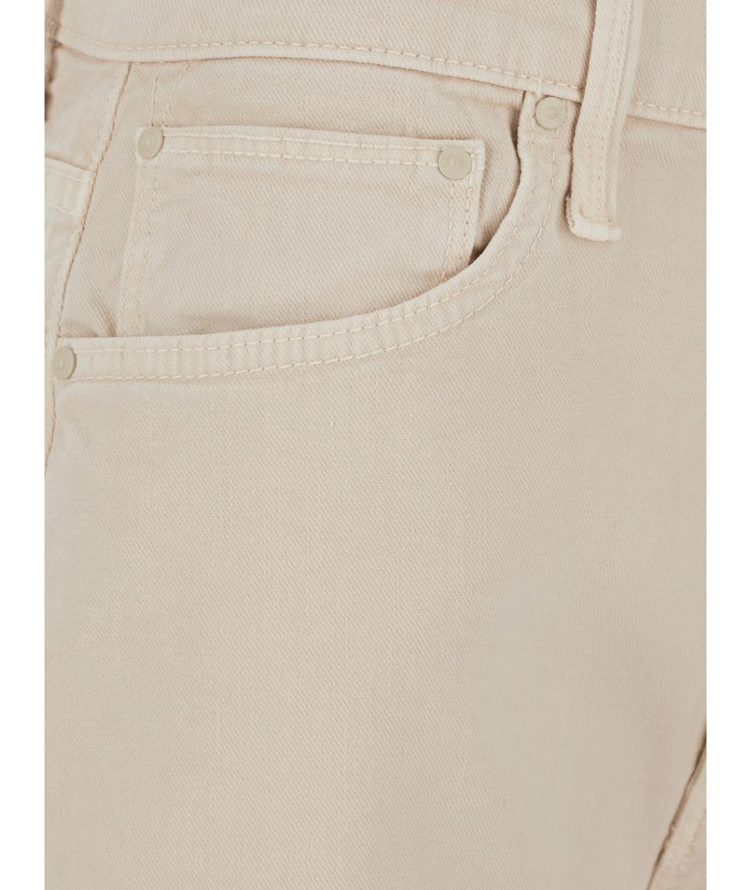 MOTHER Бежевые хлопковые прямые джинсы, фото 3