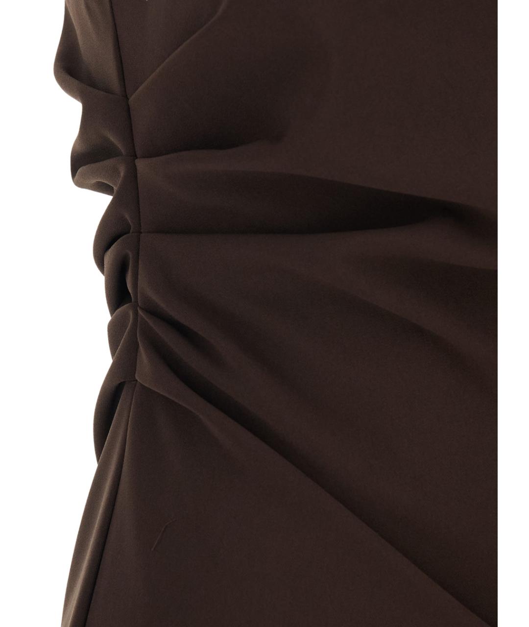 P.A.R.O.S.H. Коричневое полиэстеровое вечернее платье, фото 3