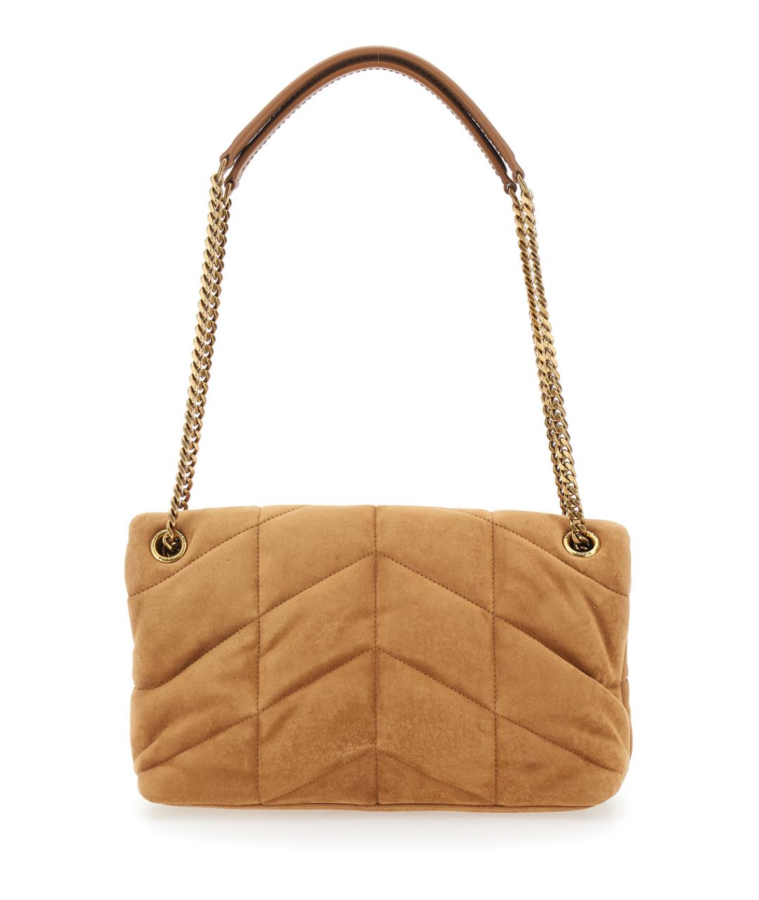 SAINT LAURENT Коричневая замшевая сумка через плечо, фото 2