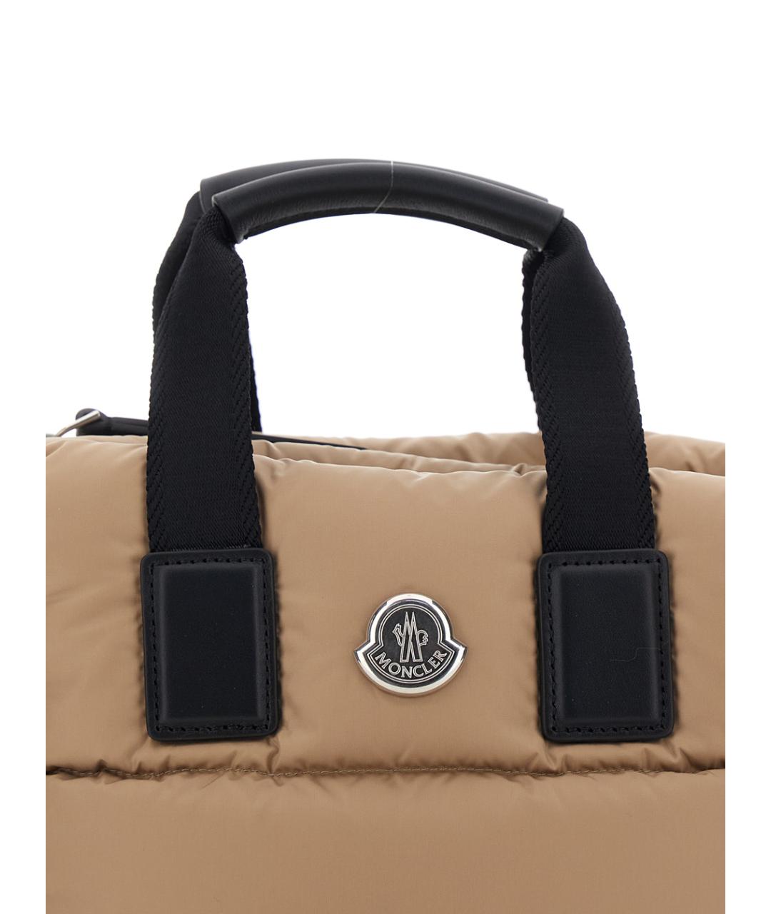 MONCLER Бежевая синтетическая сумка тоут, фото 3