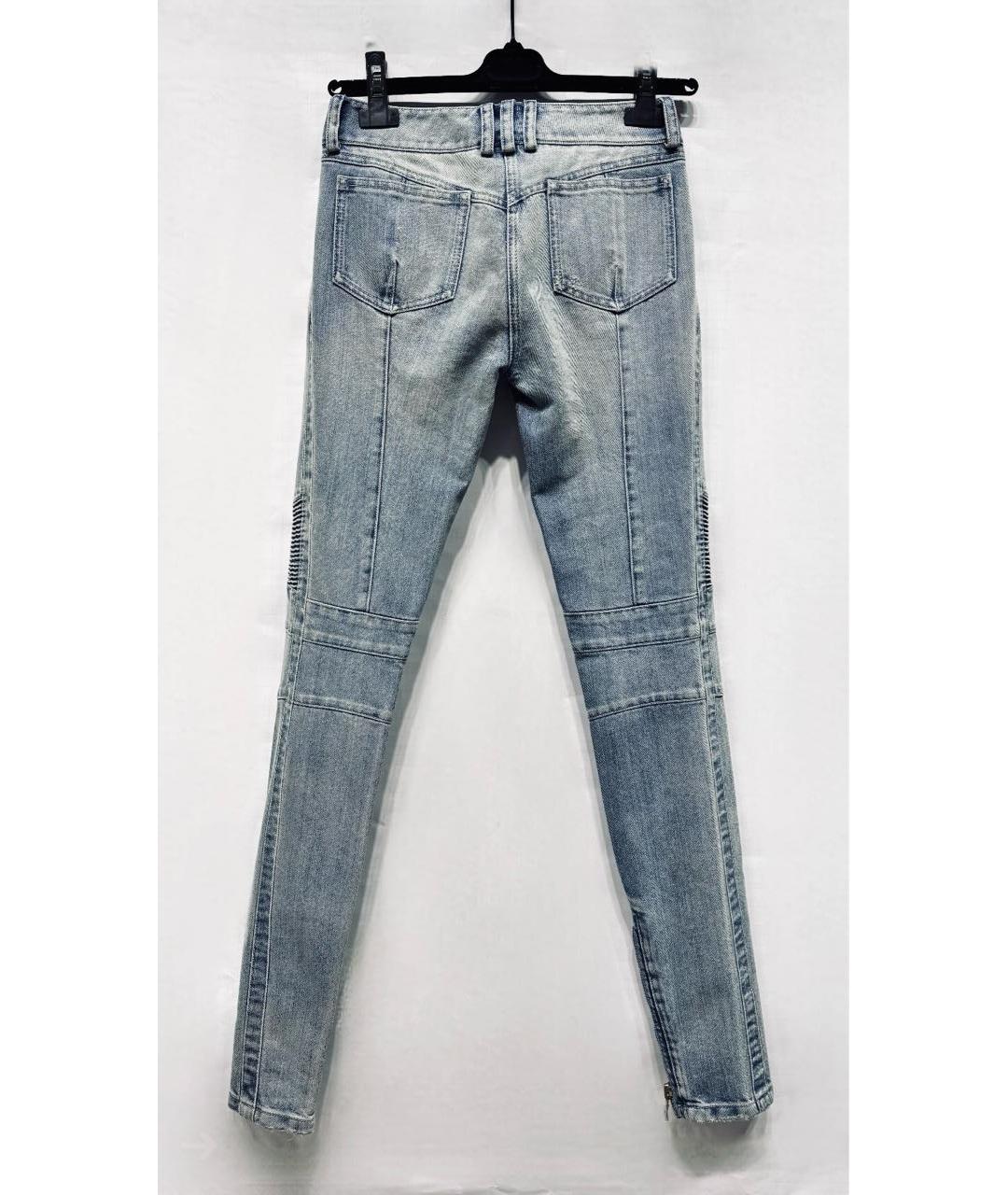 BALMAIN Синие хлопковые джинсы слим, фото 2