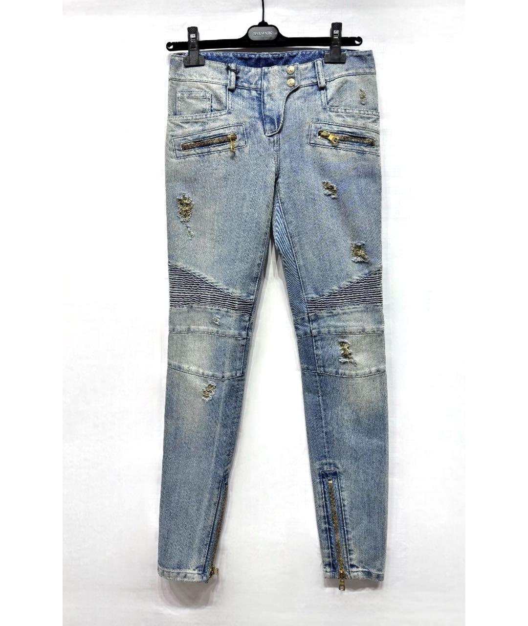 BALMAIN Синие хлопковые джинсы слим, фото 9