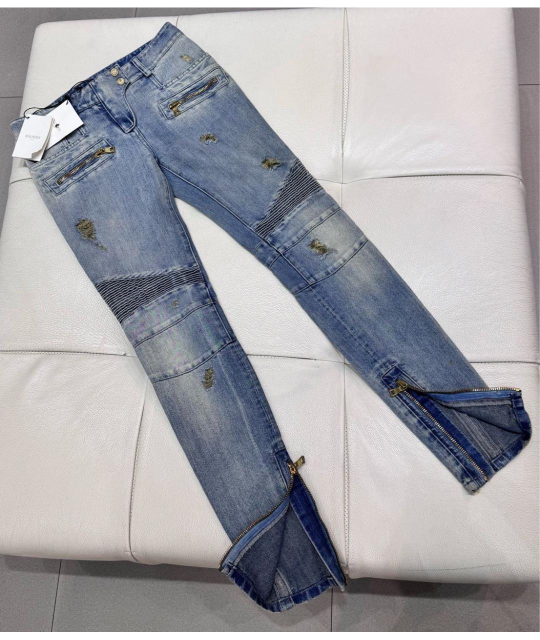 BALMAIN Синие хлопковые джинсы слим, фото 8