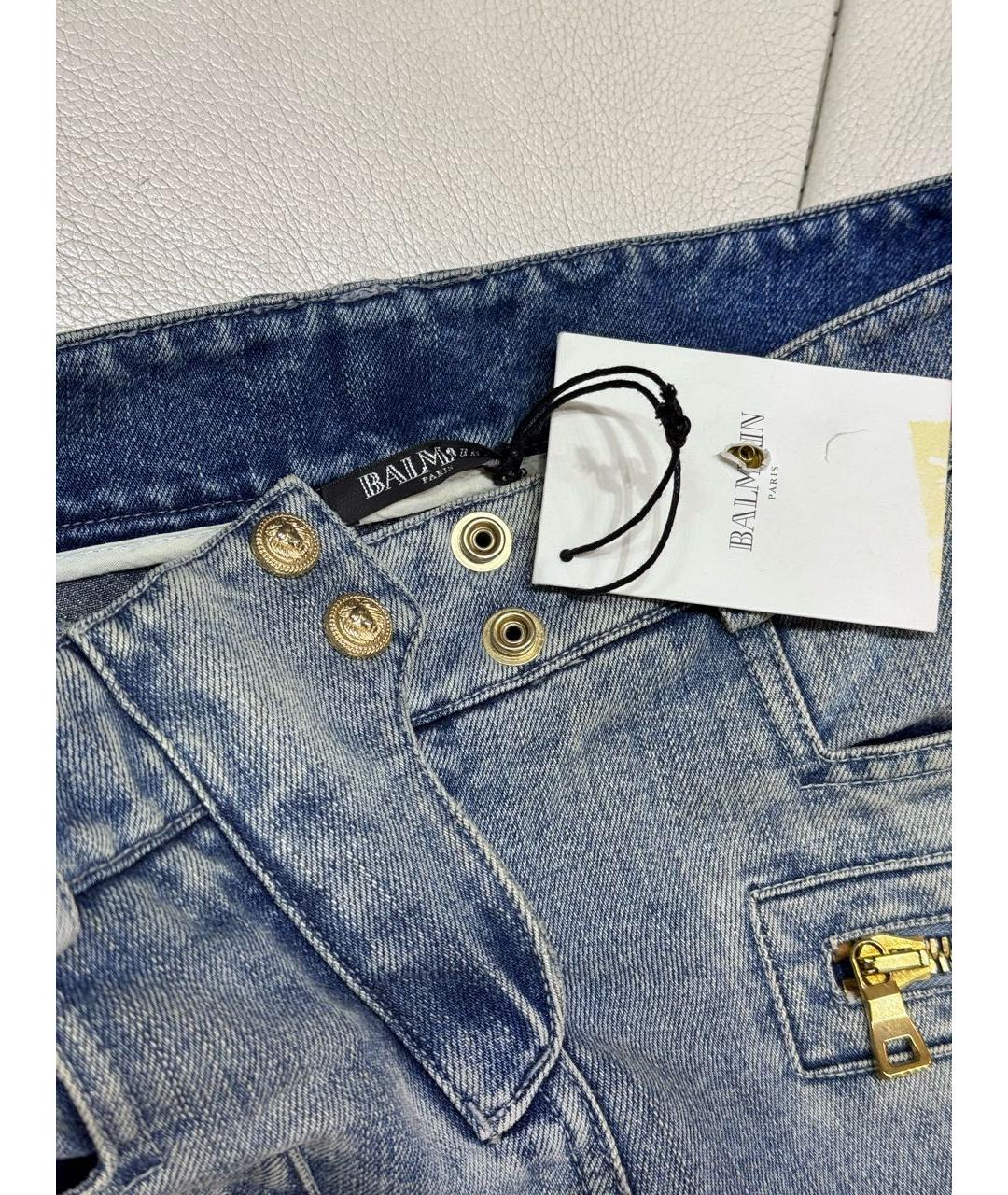 BALMAIN Синие хлопковые джинсы слим, фото 3