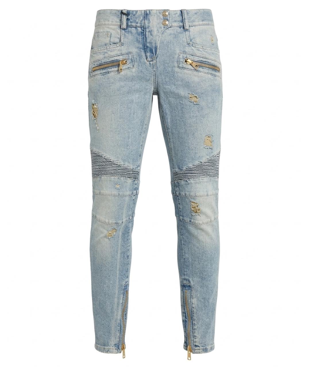 BALMAIN Синие хлопковые джинсы слим, фото 1