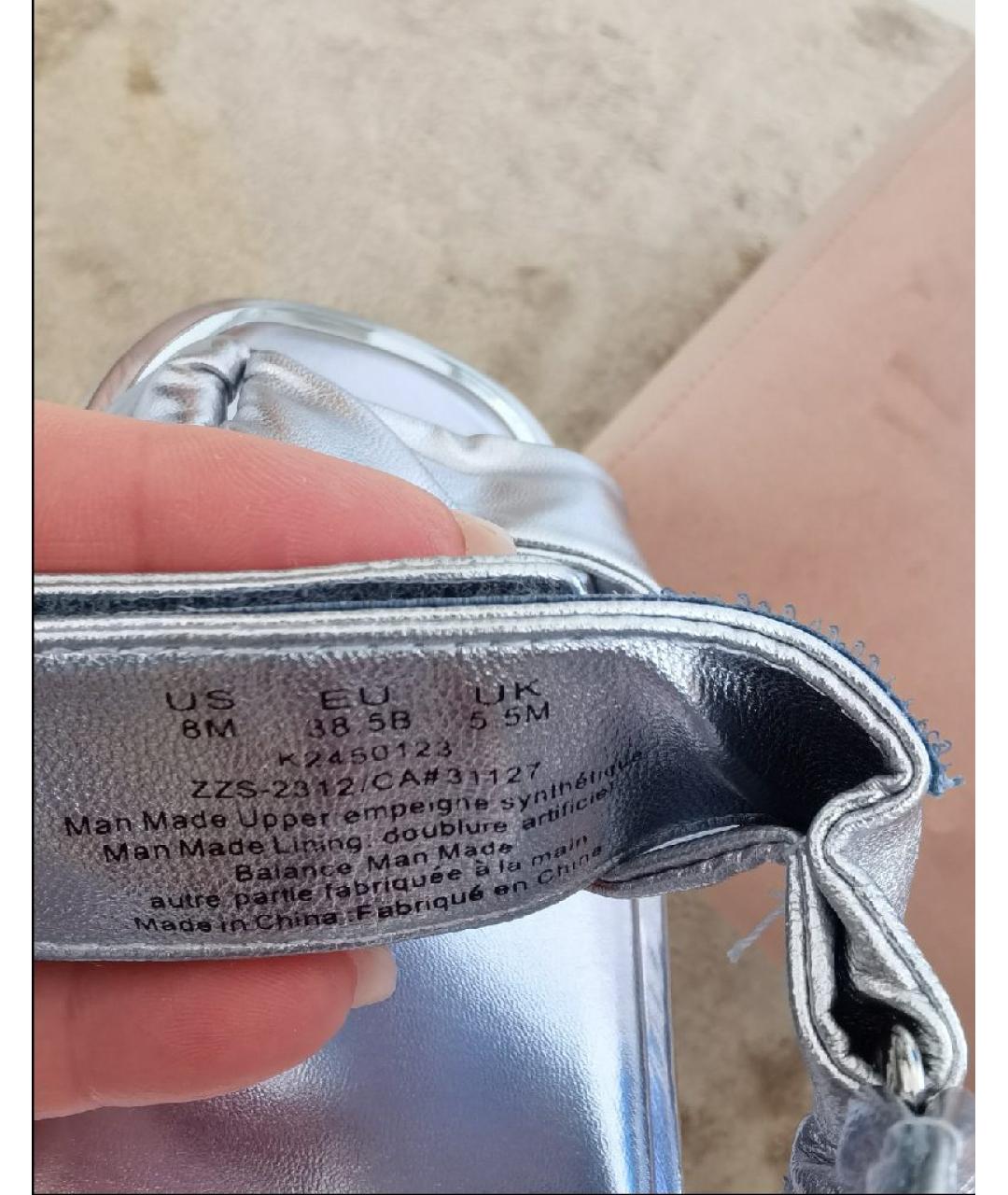 DKNY Серебряные босоножки из искусственной кожи, фото 7