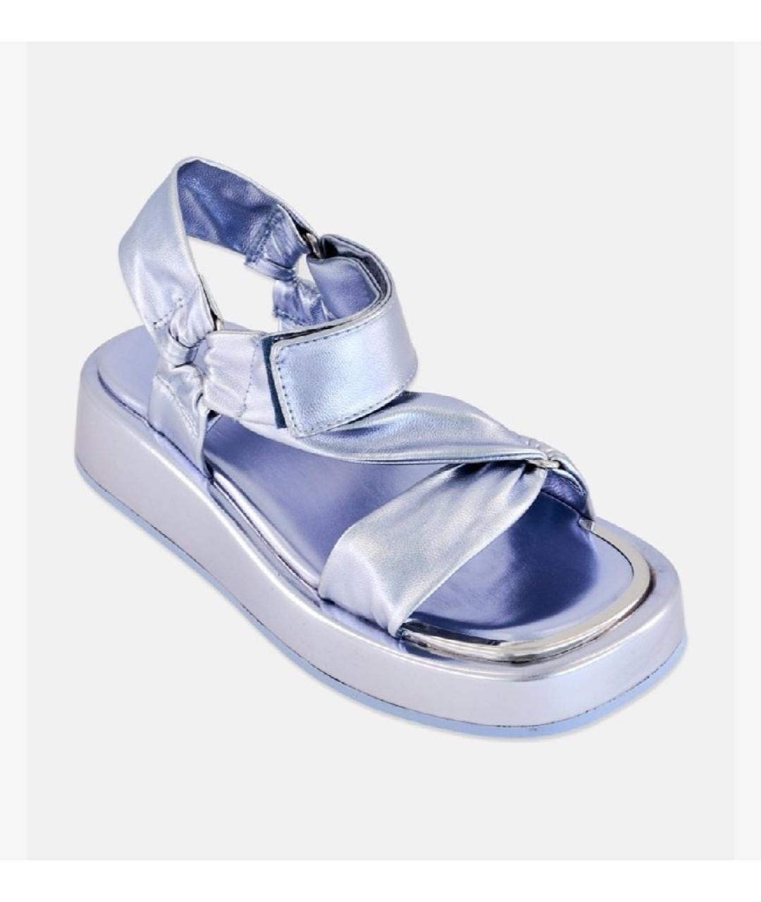 DKNY Серебряные босоножки из искусственной кожи, фото 8