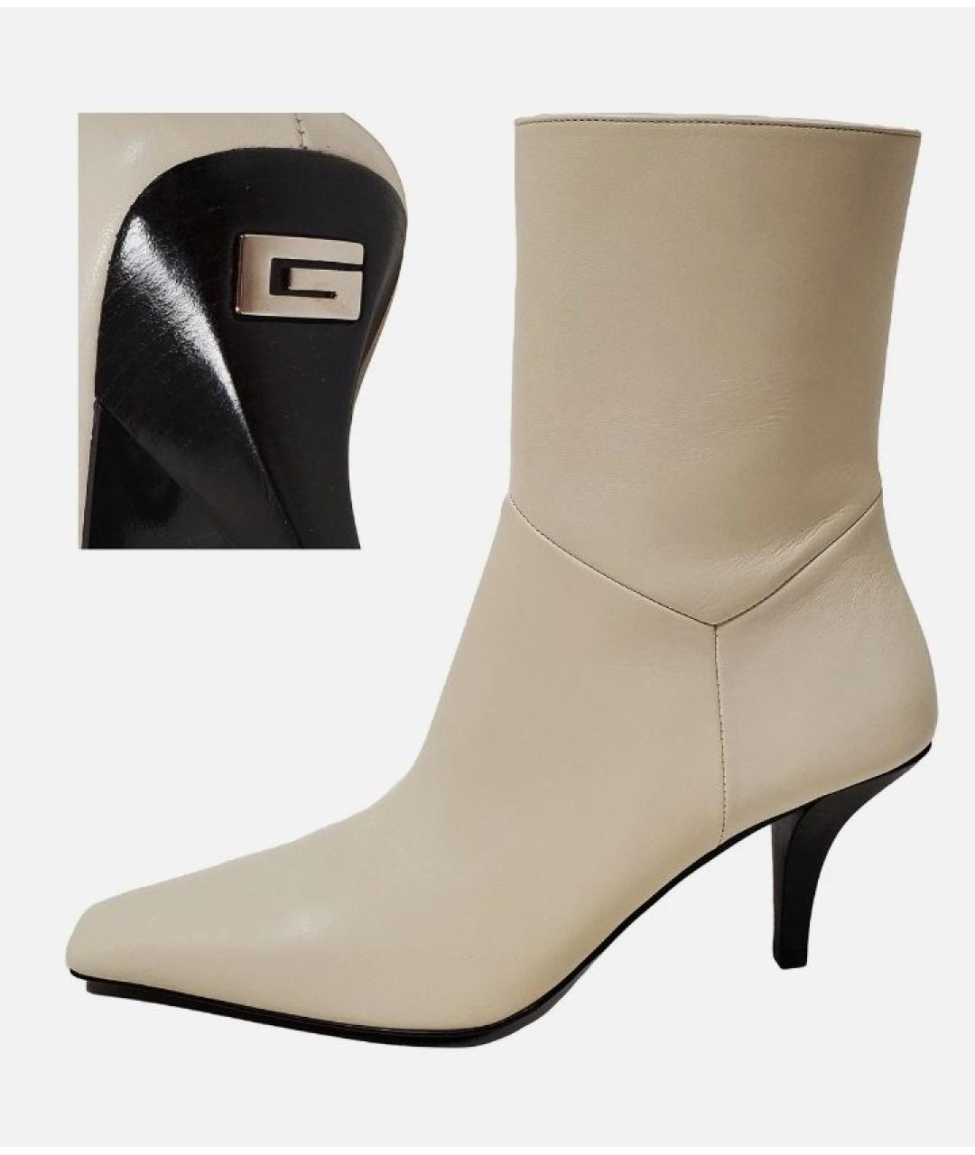 GUCCI Бежевые кожаные ботильоны, фото 9