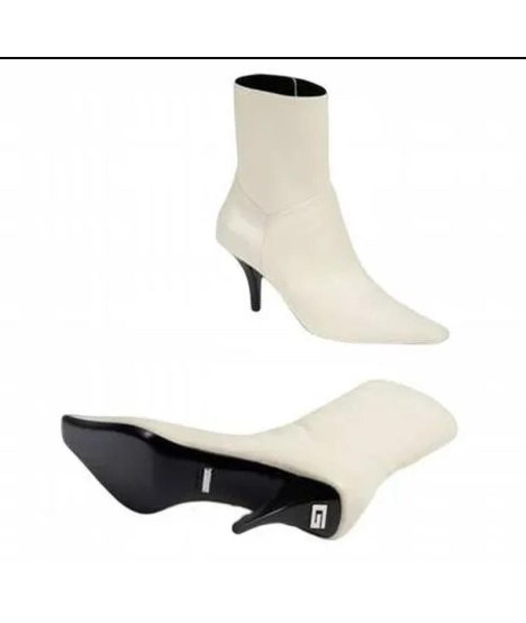 GUCCI Бежевые кожаные ботильоны, фото 4