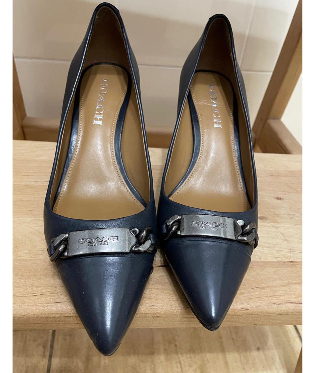 COACH Темно-синие кожаные туфли, фото 2
