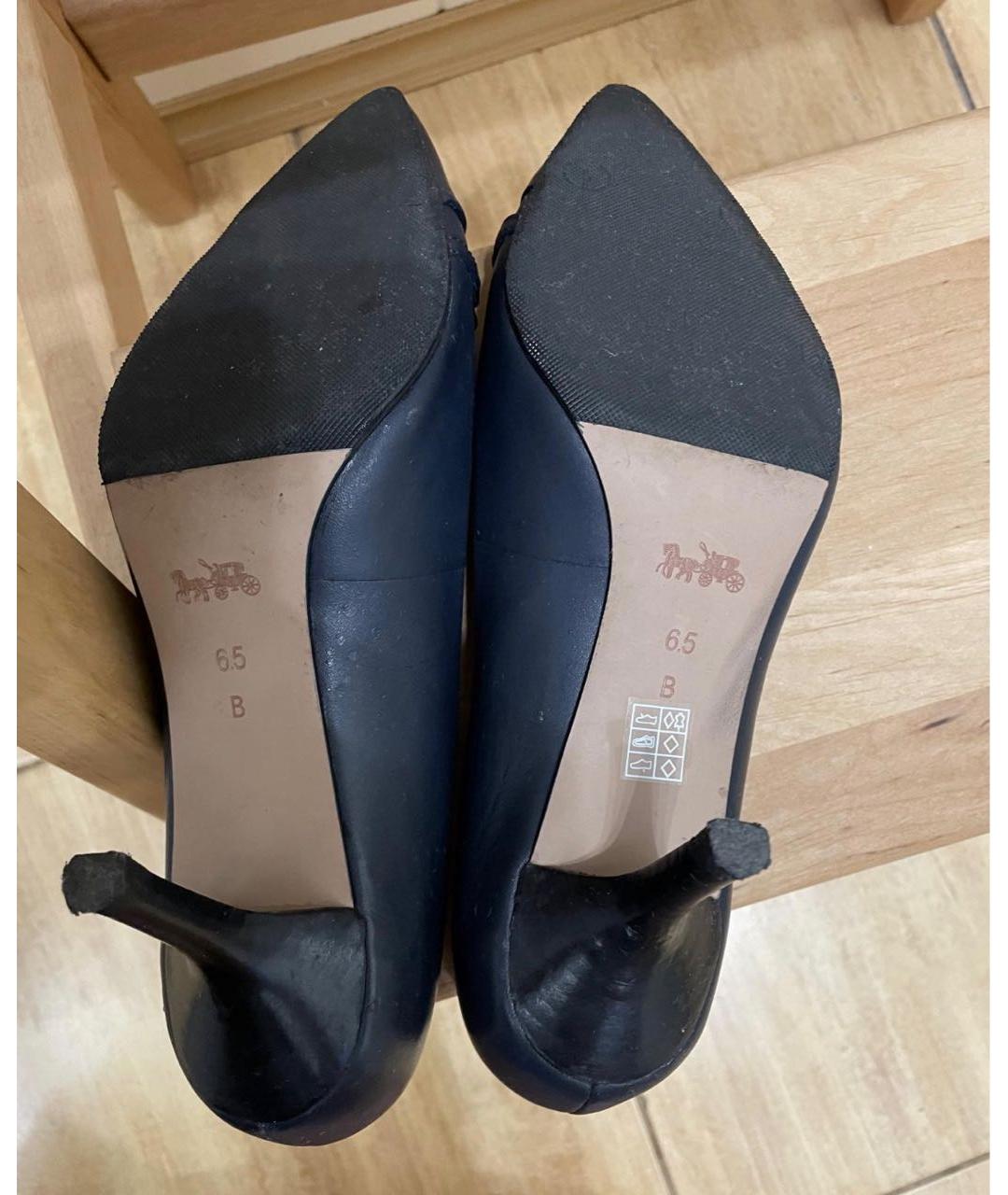 COACH Темно-синие кожаные туфли, фото 4