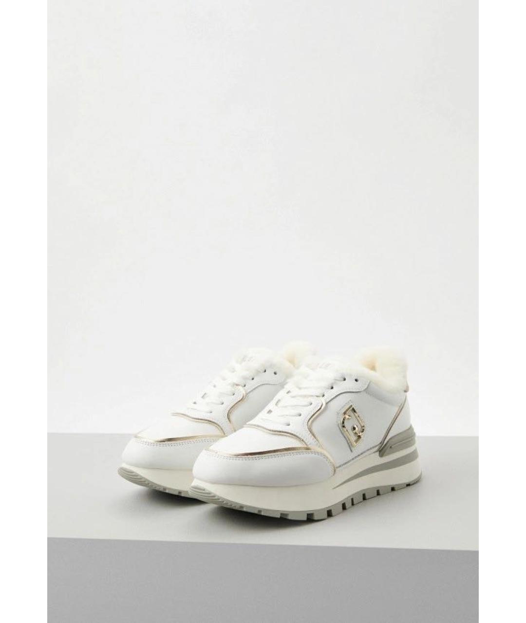 LIU JO Белые кожаные кроссовки, фото 2