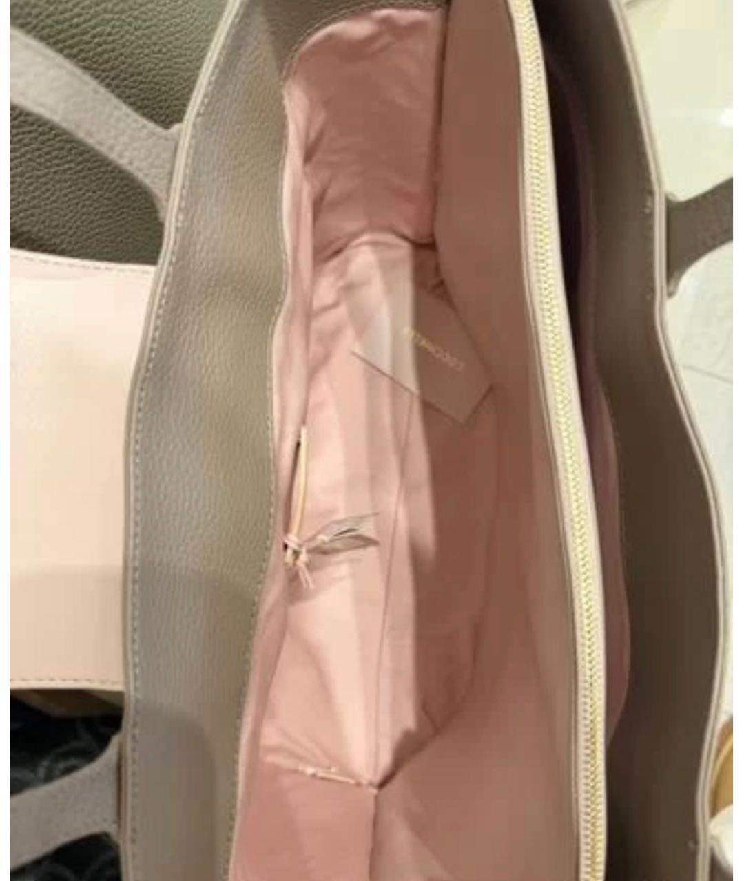 COCCINELLE Бежевая кожаная сумка тоут, фото 3