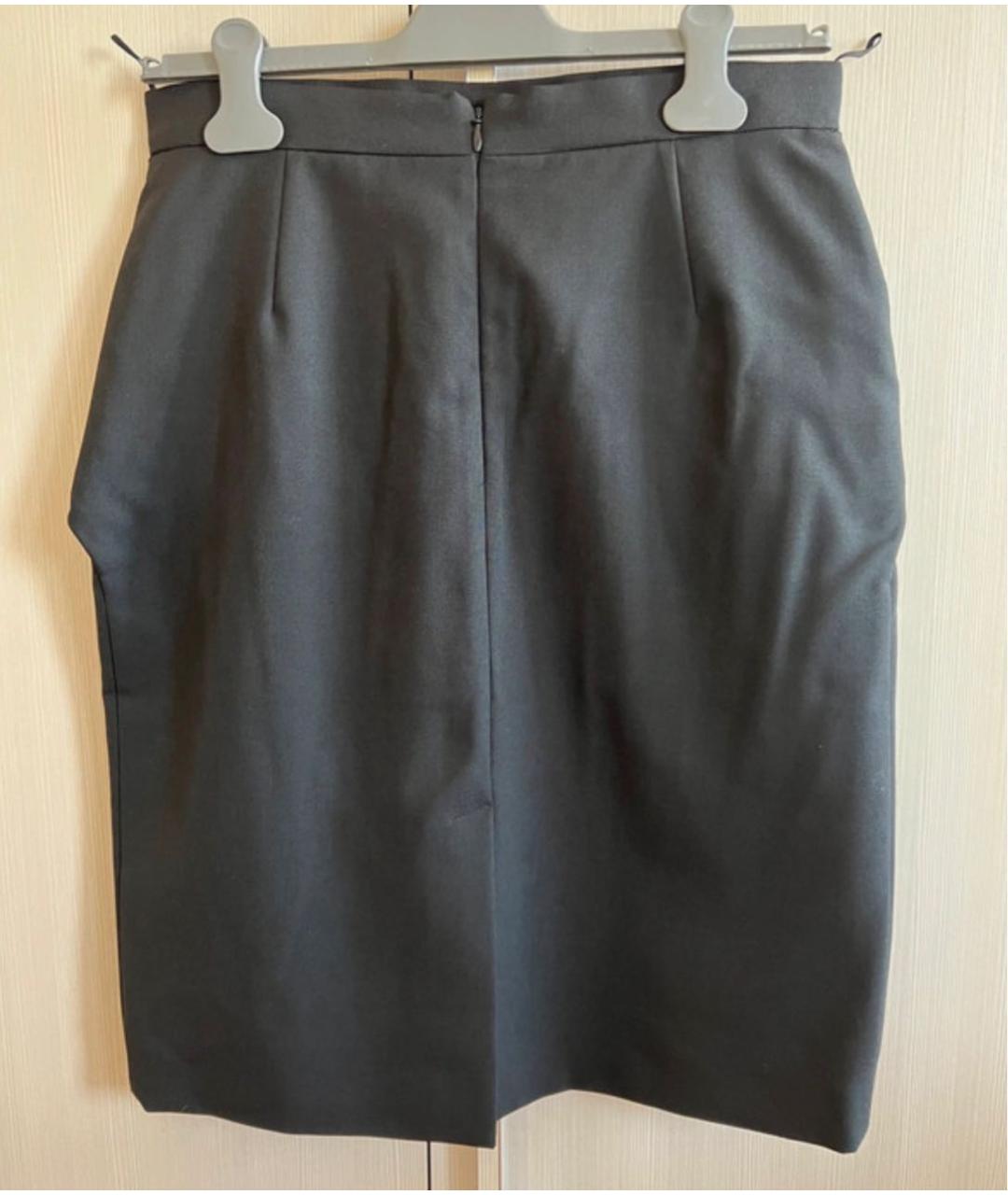 BALENCIAGA Черная полиэстеровая юбка миди, фото 3