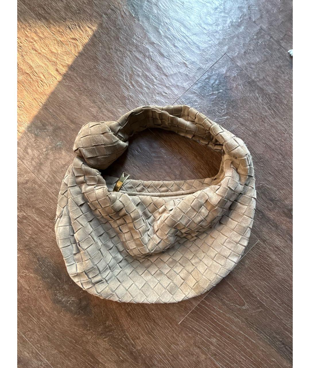 BOTTEGA VENETA Хаки замшевая сумка с короткими ручками, фото 6