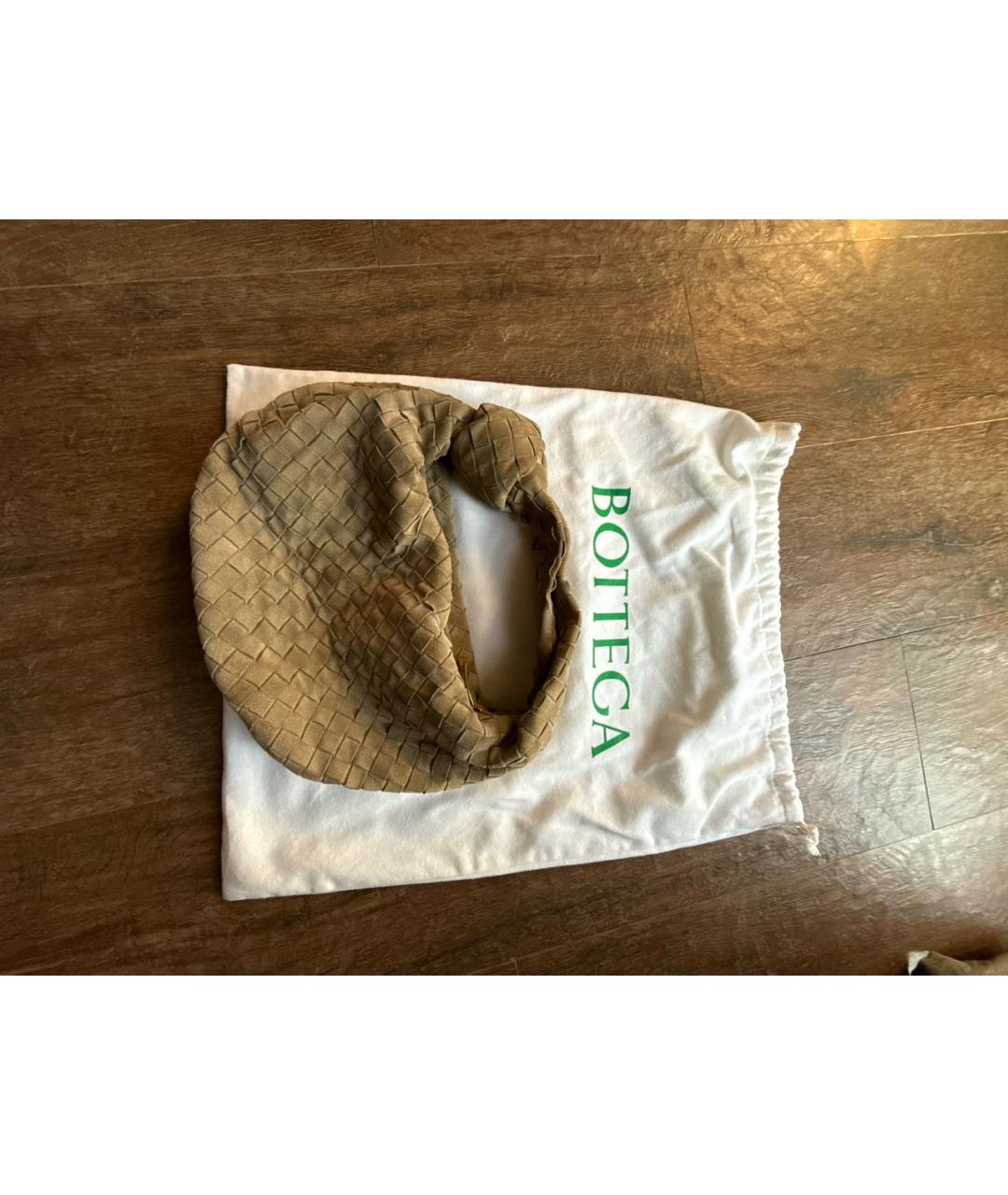 BOTTEGA VENETA Хаки замшевая сумка с короткими ручками, фото 5