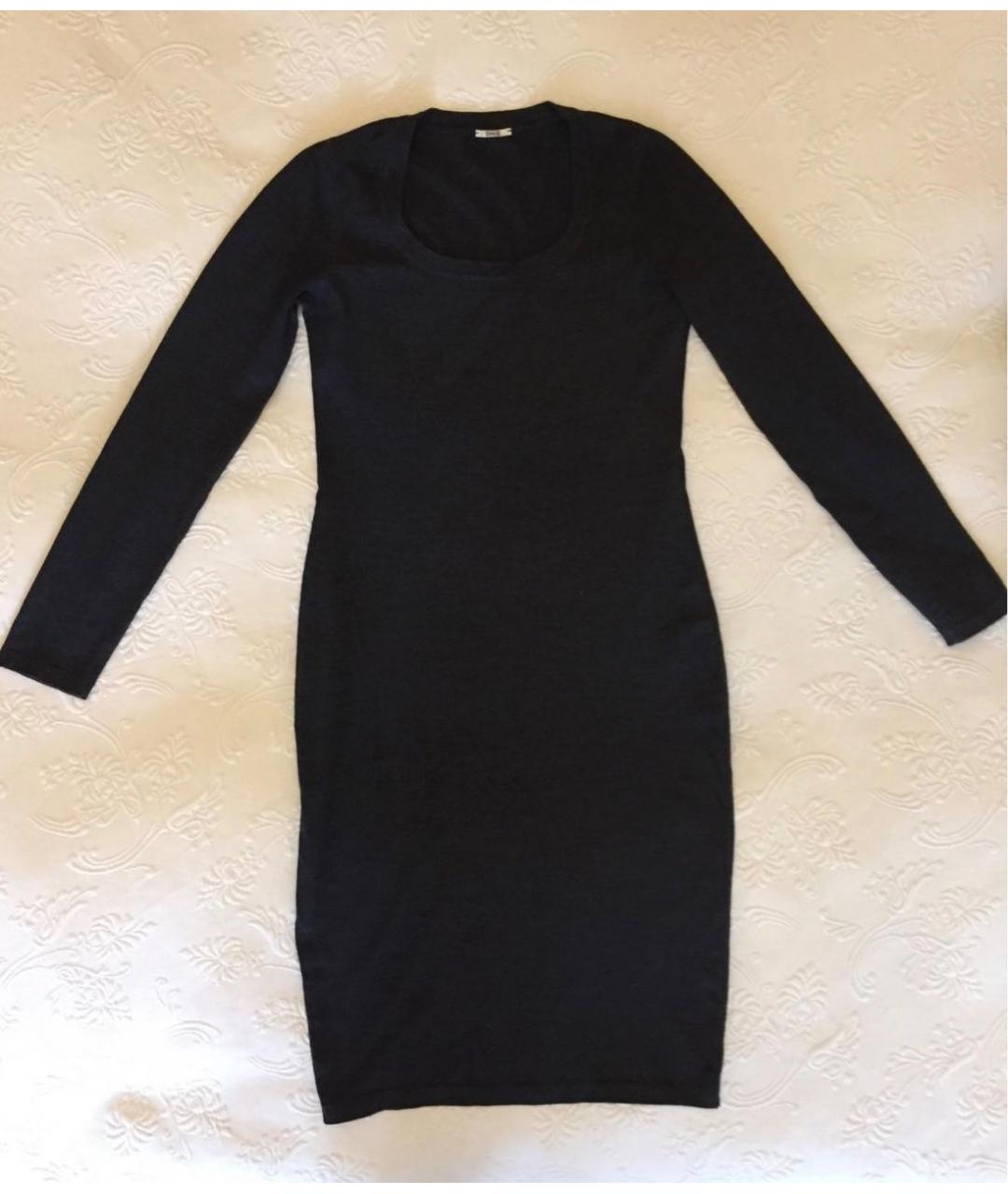 WOLFORD Антрацитовое шерстяное повседневное платье, фото 5