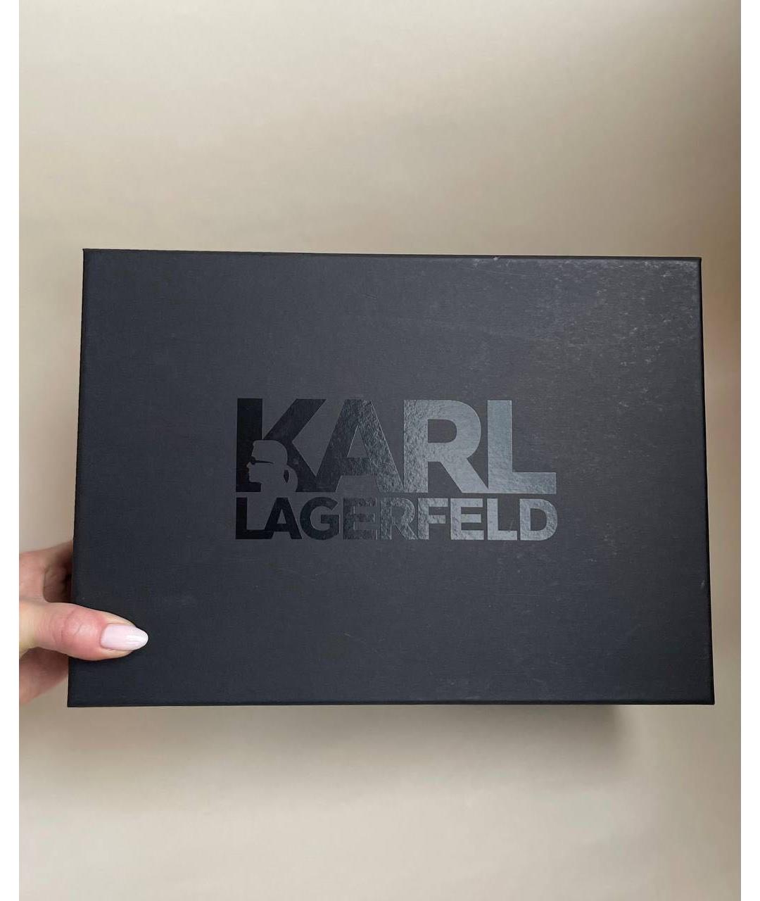 KARL LAGERFELD Белые кожаные низкие кроссовки / кеды, фото 5